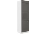 Schrank für Einbaukühlschränke LAJLA – Breite 60 cm, Grau/Weiß
