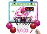 Basketballkorb Indoor für Kinder, Mini Basketballkorb mit LED-Licht, Fernbedienung & Anzeigetafel, Basketball Korb Basketballspielzeug für Jungen Mädchen Jugendliche ab 3 Jahren