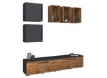 Vcm TV MöBel Wohnwand Mit Ausreichend Stauraum Anbauwand MaßE H. 200 X B. 190 X T. 40 Cm Fernseh MöBel – Arila L