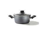 Stoneline Kochtopf 24 Cm, Mit Deckel, Induktion, Aluguss, Beschichtet Mit Echten Steinpartikeln, Grau, Beschichteter Kochtopf Induktion 24Cm Durchmesser, Antihaftbeschichtet