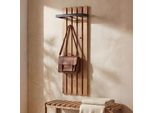 MCA Garderobenpaneel MCW-P57, Wandgarderobe Garderobenleiste Holzgarderobe, 4 Haken Metall 120X40Cm, Eiche