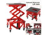 Motorradheber - Hydraulischer Hebetisch - Scherenheber - 159 kg Tragfähigkeit - 4 Räder - Für Motorräder, ATVs und Dirtbikes