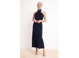 Marineblaues, Flaches, äRmelloses, Elegantes Midi-Kleid FüR Damen/Nachtkleid