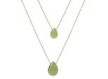 Luxenter Halskette, Metalllegierung Abelia Und GrüNe Jade, 18K Vergoldet