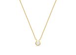 Luxenter Brillant-Zirkonia-Halskette Aus 18K Gelbgold - Ceol