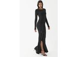 Maxikleid Mit RüSchenteil Und Langen ÄRmeln