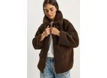ÜBergroßE PlüSchstrick-Pufferjacke Mit ReißVerschluss