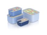 arendo Frischhaltedose, Mit Deckel 4Er Set, Vorratsdosen, Lunchboxen, Auslaufsicher, Stapelbar, Blau