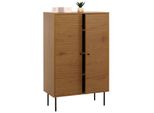 Highboard MCW-N78, Kommode Schrank Sideboard, Skandinavischer Stil, Metall Holz Melamin MVG 130X80X40Cm ~ Natur