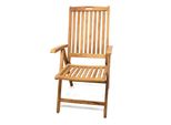 Vcm Hochlehner Klappstuhl Gartenstuhl 5-Fach Verstellbar Teak Holz Behandelt MaßE , H. 110 Cm X B. 56 Cm X T. 75 Cm