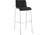CLP Barhocker Mit Lehne Hover, Barstuhl Stapelbar Mit Stoffbezug, Stapelstuhl Metallgestell Bis 150 Kg Belastbar