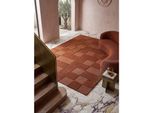 Wollteppich Hoch-Tief Kariert Terrakotta 200 X 290 Cm - Deben Kadima