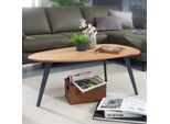 FineBuy Couchtisch Akazie Massivholz Oval 110 Cm · Wohnzimmertisch In Nierenform