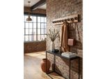 Wandgarderobe Akazie Massivholz Metall Modern 90X19X9 Cm