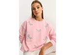 Libelle Bestickter Rundhals-Sweatshirt
