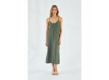 V-Ausschnitt Schlitz-Midi-Kleid