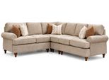 Beiges Ecksofa L-Form großes Sofa Wohnzimmer Modern Elegant Polstermöbel