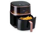 Klarstein Heißluftfriteuse, XL Air Fryer zum Frittieren, Friteuse mit Dampffunktion, Temperaturwahl und 16 Programme, Airfryer zum Luftfritieren, Heißluftfriteuse ohne Öl 1500 W, 7,5 Liter