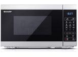 SHARP YC-MG02E-S Mikrowelle mit Grill (Mikrowelle: 800W, Grill: 1000W, 11 Leistungsstufen, silber