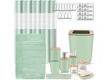 Badezimmer-Zubehör-Set, grünes Badezimmer-Set, 24-teiliges Badezimmer-Zubehör-Se