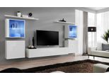Weiß Wohnzimmermöbel Wohnwand 2x Wandregale Komplett Set Luxus Einrichtung