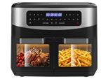 Heißluftfritteuse Doppelkammer Airfryer 12L - Heissluftfriteuse XXL Friteuse mit