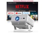 4K Beamer Heimkino Projektor mit Autofokus WiFi Bluetooth 1920x1080 1200 ANSI Lumen HDMI USB Deckenprojektion Tischprojektion tragbar Projektor + Leinwand
