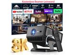 Smart Beamer Android 14 4K 8K Projektor LCD 1000 ANSI Lumen Autofokus WIFI 6 Bluetooth HDMI USB Heimkino Deckenprojektion Tischprojektion Projektor + Leinwand