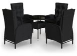 5-TLG. Garten-Bistro-Set Poly Rattan Schwarz,Möbel,Gartenmöbel,Gartenmöbel-Sets,62.6KG,3058552