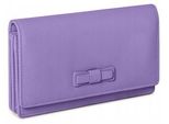 VALENTINI Bow 550 Leder Portemonnaie Damen Lila RFID 15 Karten