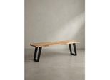 Esszimmerbank Massivholz Metall Baumkante U-Beine, Akazie 120X40X46 Cm