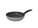 Stoneline Schmorpfanne 24 Cm Hoher Rand, Aluguss, Schmorpfanne Beschichtet Mit Echten Steinpartikeln, Geeignet FüR Backofen Und Induktion, Ohne Fett Und ÖL Braten, Grau