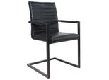 Riess-Ambiente Stuhl Loft - Antik Schwarz Mit Armlehne Eisengestell Freischwinger Industrial