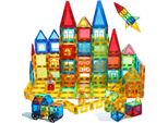Magnetische Bausteine 100 Stücke, Konstruktionsspielzeug für 3-6 Jahre, Lernspielzeug, buntes Spielset