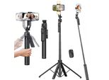 Handystativ 71 Zoll, automatische Gesichtsverfolgung, mit Licht und Fernbedienung, für Vlogging
