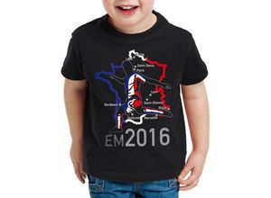 style3 Print-Shirt Kinder T-Shirt EM2016 Frankreich Fan France Fussball Spiele Trikot Flagge Paris
