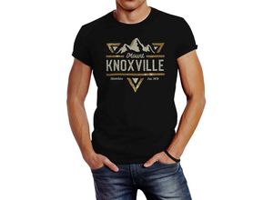 Neverless Print-Shirt Neverless® Herren T-Shirt Mountain Berge Adventure Emblem Retro Design Mount Knoxville Fashion Streetstyle mit Print