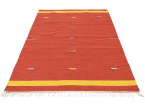 Wollteppich Kelim Teppich handgewebt rost, morgenland, rechteckig, Höhe: 6 mm, Kurzflor, braun