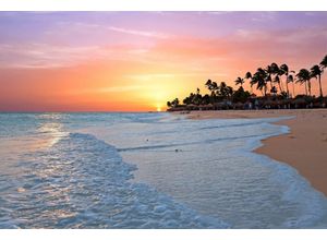 Papermoon Fototapete Aruba Beach Sunset, glatt, bunt