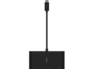 Belkin USB-C-Multimedia-Adapter Video-Adapter USB-C zu HDMI, RJ-45 (Ethernet), USB 3.0 Typ A, VGA, 15 cm, schwarz