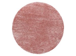 Hochflor-Teppich BRILLIANT 4200, Ayyildiz Teppiche, rund, Höhe: 50 mm, Wohnzimmer, rosa