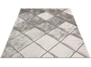 Teppich Noa 9313, Carpet City, rechteckig, Höhe: 11 mm, Kurzflor, Modern, Weicher For, Pflegeleicht, grau