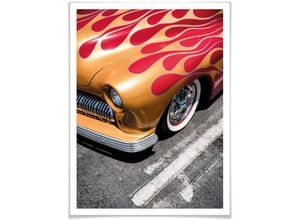 Wall-Art Poster Kill Bill Orange Pussy Wagon, Autos (1 St), Poster ohne Bilderrahmen, bunt
