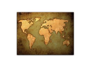 Bilderdepot24 Leinwandbild Weltkarte
