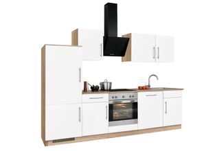 wiho Küchen Küchenzeile Cali, ohne E-Geräte, Breite 280 cm, braun|weiß