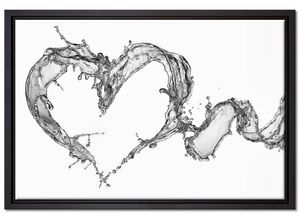 Pixxprint Leinwandbild Herz aus Wasser