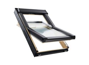 Roto Schwingfenster Konfigurator RotoQ Q4 H200 Holz Aluminium Dachfenster, Hitzeschutzbeschichtung, 2-fach Verglasung,78x180 cm (7/18),gut (Uw 1,1),Solar