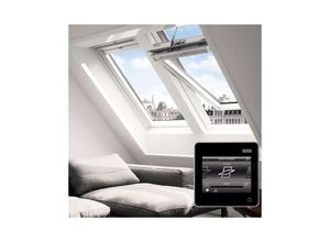 VELUX INTEGRA Dachfenster GGL 206221 Elektrofenster Holz/Kiefer weiß lackiert ENERGIE SCHALLSCHUTZ Fenster, 78x98 cm (MK04)