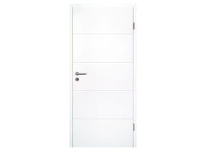 Kilsgaard Zimmertür weiß mit Zarge Set Typ 17/14 F-W lackiert ähnlich RAL 9010, DIN Rechts, 158-177 mm,985x1985 mm