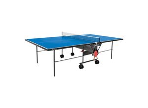 Sponeta Outdoor Tischtennisplatte mit Schlägerset und Abdeckhülle blau